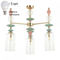 Люстра на штанге с лампочками Odeon Light Bizet 4855/3C+Lamps E14 P45