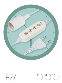 Светильник для растений ЭРА FITO-Time Holder E27 3 м с проводом и таймером для фитоламп с цоколем Е27 Б0064279