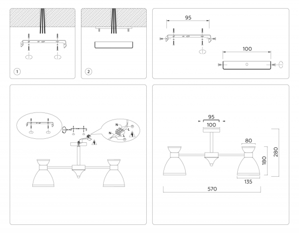 Люстра на штанге Ambrella Light TR TR3179 