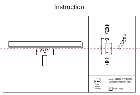 Светильник на штанге Maytoni Technical Track TR019-2-7W3K-MG 