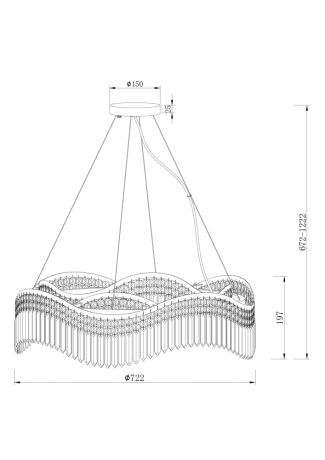 Подвесная люстра Maytoni Gracia DIA201PL-10G 