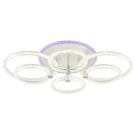 Светодиодная диммируемая люстра с ПДУ Profit Light 8024/4+2 WHT 128W+8W RGB 