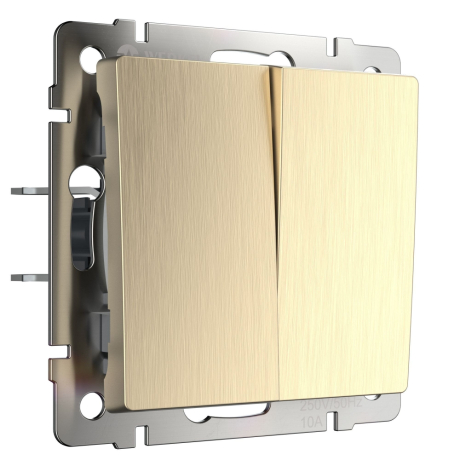 Выключатель двухклавишный без рамки Werkel шампань рифленый W1120010