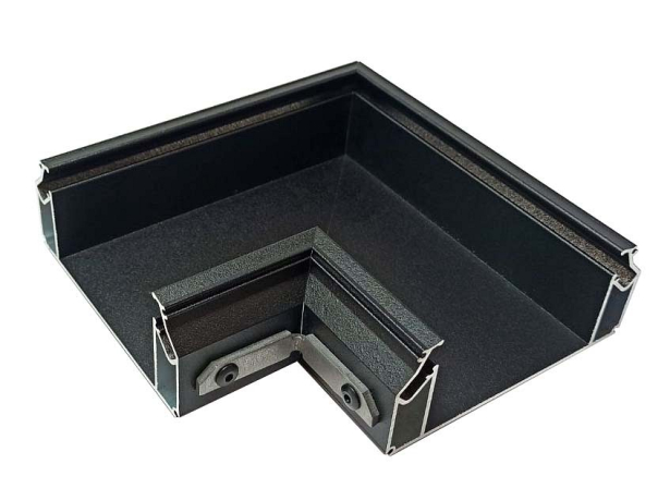 Соединитель угловой L-образный встраиваемый Denkirs Flod DK5851-BK 