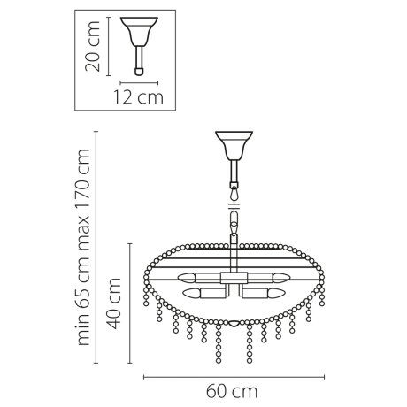 Подвесная хрустальная люстра Classic Osgona 700150 