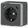 Розетка с заземлением и со шторками и USB Werkel Gallant (графит рифленый) W5071704 