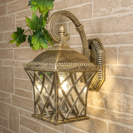 Уличный настенный светильник Elektrostandard Cassiopeya D черное золото (a025295)