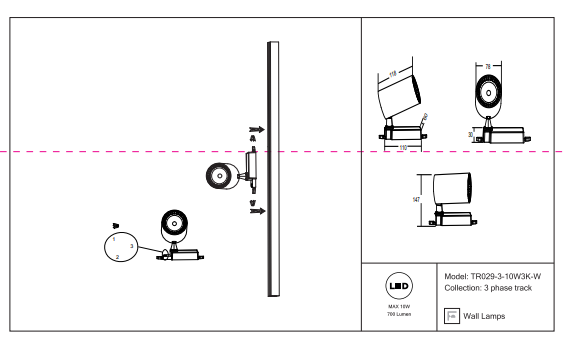 Светильник на штанге Maytoni Vuoro TR029-3-10W3K-W 