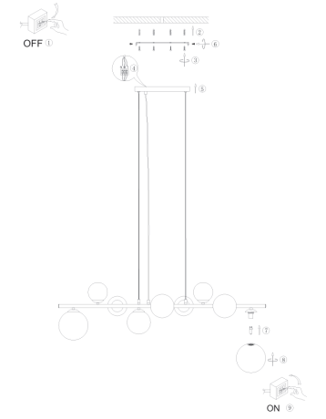 Нарушена упаковка!  <618750> Подвесная люстра Arte Lamp Gemini A2243SP-9PB