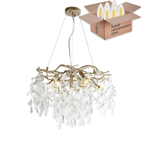 Подвесная люстра Favourite Brillo с лампочками 3056-7P+Lamps E14 Свеча 