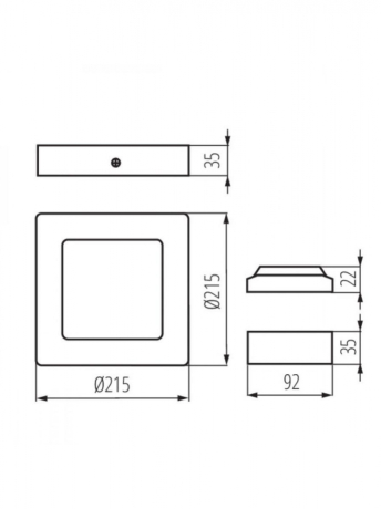 Потолочный светодиодный светильник Kanlux Kanti V2LED 18W-NW-W 28951 