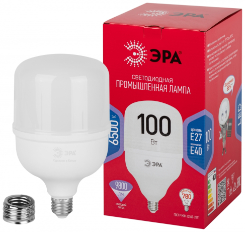 Нарушена упаковка!  <744294> Лампа светодиодная ЭРА RED LINE LED POWER T140-100W-6500-E27/E40 R E27/E40 R 100 Вт колокол холодный белый свет Б0063872