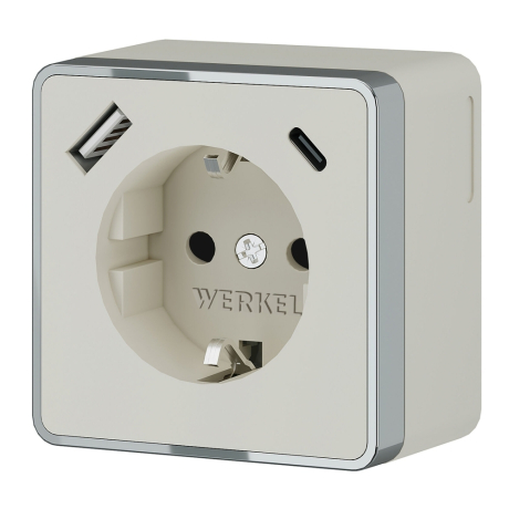 Розетка с заземлением и со шторками и USB Werkel Gallant (слоновая кость) W5071703 