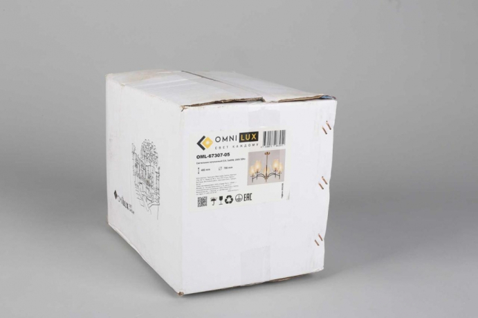 Люстра на штанге с лампочками Omnilux OML-67307-05+Lamps 