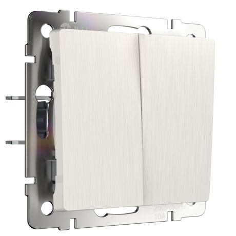 Выключатель двухклавишный без рамки Werkel перламутровый рифленый W1120013