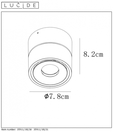35911/08/30 Спот светодиодный диммируемый Lucide Yumiko 