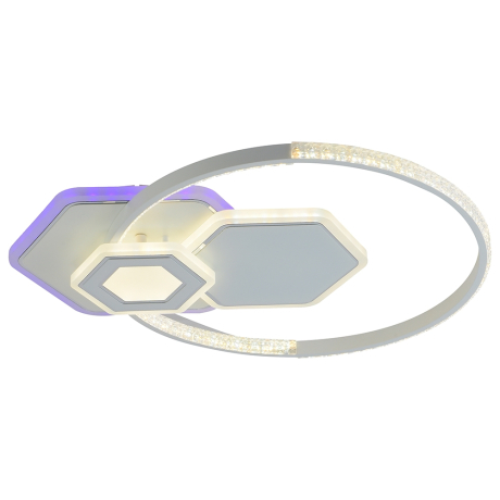 Светодиодная диммируемая люстра с ПДУ Profit Light 8295 WHT 98W+8W RGB 