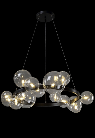 Подвесная люстра Crystal Lux AGATA SP15 V2 BLACK/TRANSPARENTE 