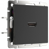Розетка HDMI без рамки Werkel черный матовый W1186008 