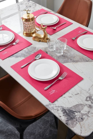 420139 Салфетка для сервировки декоративная (плейсмат) LAKANDAVA, L450, B300, H3, полиэстер, ярко-розовый Eglo 