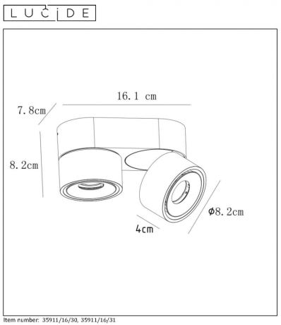 35911/16/30 Спот светодиодный диммируемый Lucide Yumiko 