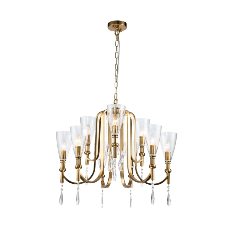 Подвесная люстра с лампочками Favourite Lyra 2968-9P+Lamps E14 Свеча 