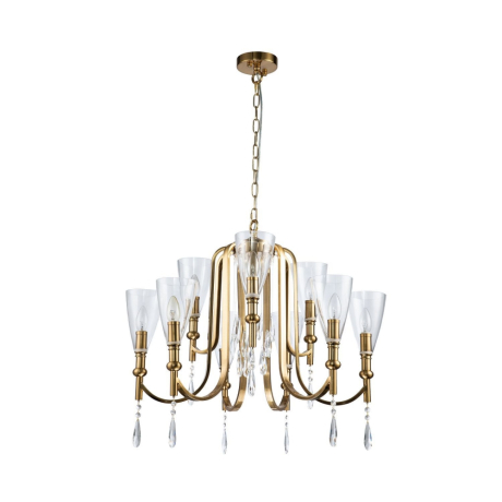 Подвесная люстра с лампочками Favourite Lyra 2968-9P+Lamps E14 Свеча 