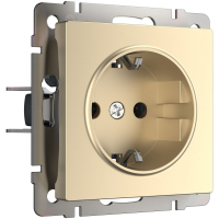 Розетка с заземлением и со шторками, без рамки Werkel шампань W1171111