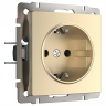 Розетка с заземлением и со шторками, без рамки Werkel шампань W1171111