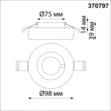 Встраиваемый светильник с лампочкой Novotech Water 370797+Lamps Gu10 
