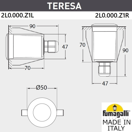 Встраиваемый в дорогу светильник Fumagalli Teresa 2L0.000.000.LXZ1L