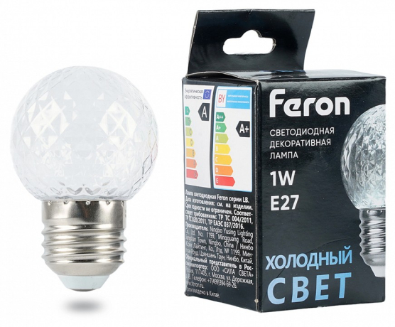 Лампа светодиодная Feron E27 1Вт 6400K 52176