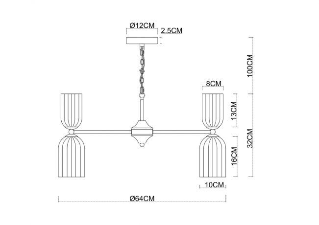 Подвесная люстра Arte Lamp Charm A1623LM-10GO