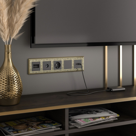 ТВ-розетка оконечная без рамки Werkel черный матовый W1183008