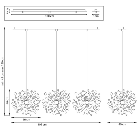 Люстра подвесная с Led лампочками в комплекте Lightstar L3PL721134+Lamps 