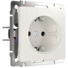 Розетка с заземлением и со шторками, без рамки Werkel перламутровый рифленый W1171113