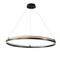 Подвесная диммируемая люстра с пультом ДУ Crystal Lux FERNANDO SP88W LED BLACK/GOLD