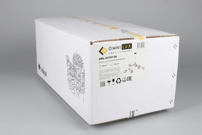 Люстра с поддержкой Алисы потолочная Omnilux OML-93707-08-A 
