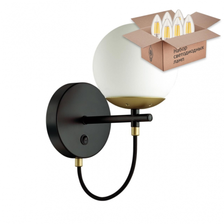 Бра Lumion Randi с лампочкой 5212/1W+Lamps E27 Свеча 