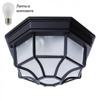 Уличный потолочный светильник с лампочкой Arte lamp A3100PL-1BK+Lamps