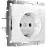 Розетка с заземлением и со шторками, без рамки с Wi-Fi Werkel белый W1171601