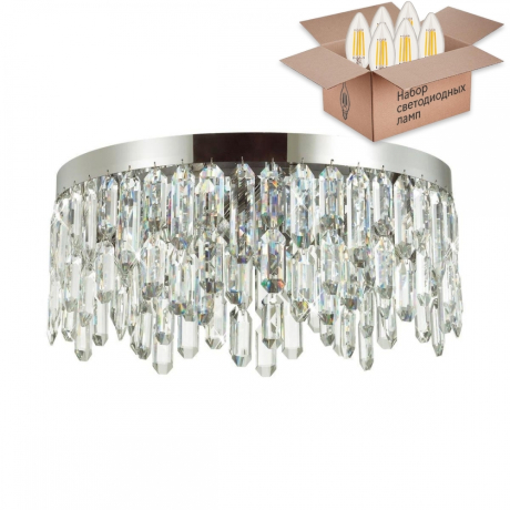 Потолочная люстра Dakisa Odeon Light с лампочками 4985/6C+Lamps E14 Свеча 