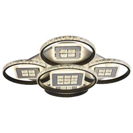 Светодиодная диммируемая люстра с ПДУ Profit Light 8053/4+1 WHT+BLK 296W 