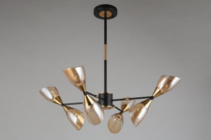 Люстра на штанге с лампочками Omnilux OML-66807-08+Lamps 