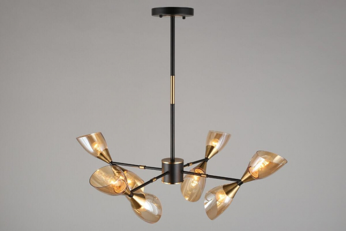 Люстра на штанге с лампочками Omnilux OML-66807-08+Lamps 