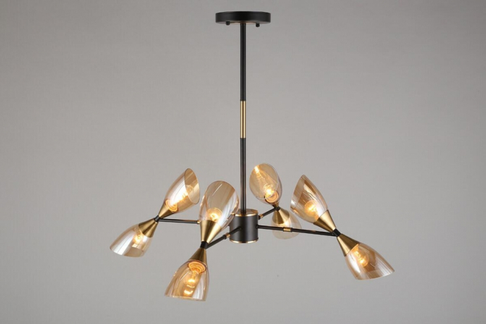 Люстра на штанге с лампочками Omnilux OML-66807-08+Lamps 