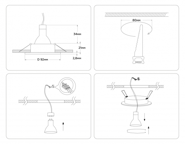 Встраиваемый светильник Ambrella Light A A8921 