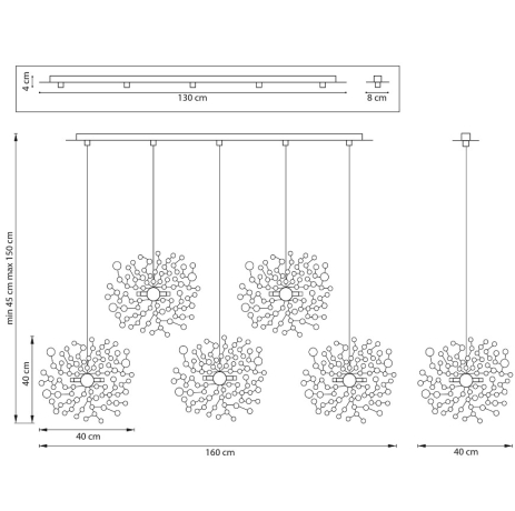 Люстра подвесная с Led лампочками в комплекте Lightstar L5PL721132+Lamps 