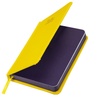 Нарушена упаковка! <795267> Ежедневник датированный 2026, МАЛЫЙ ФОРМАТ 100х150 мм, А6, BRAUBERG "Rainbow", под кожу, желтый, 117258