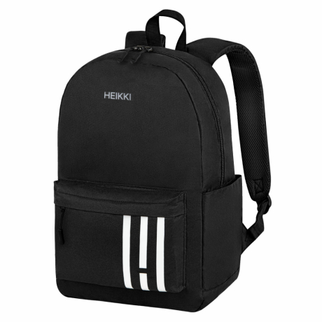 Нарушена упаковка! <796653> Рюкзак HEIKKI ENERGETIC (ХЕЙКИ) универсальный, эргономичный, "Strips", черный, 43х30х16 см, 273860